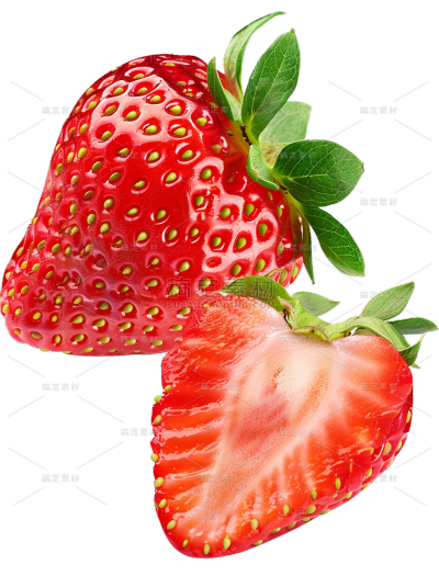 夏季果蔬通用多主体截面草莓元素素材
