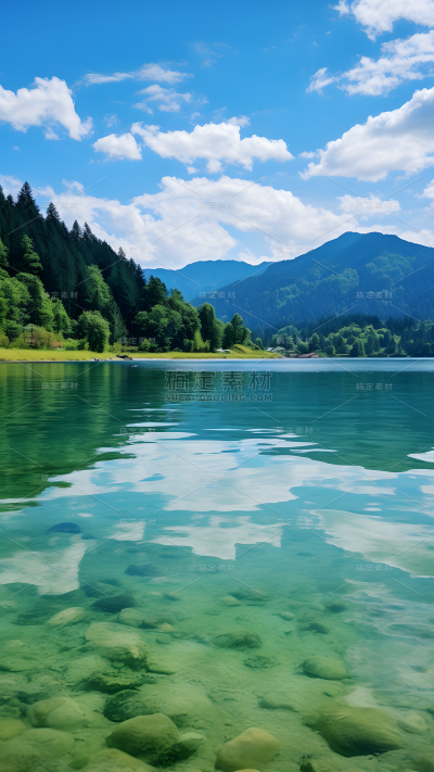 通用唯美自然山川湖水风景背景