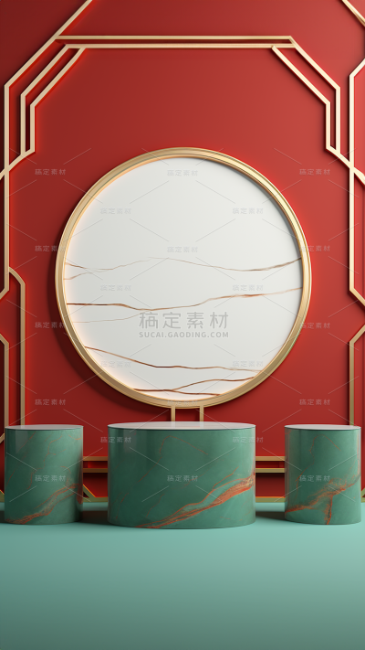 3D三维立体国潮背景