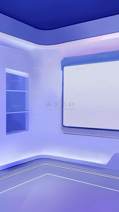 促销电商3D空间直播背景素材