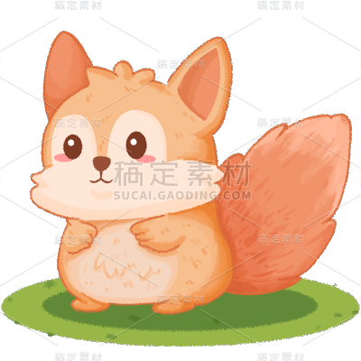 春天春节可爱拟人春季松鼠动物元素素材