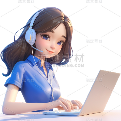 图标系列3D虚拟人物客服贴纸
