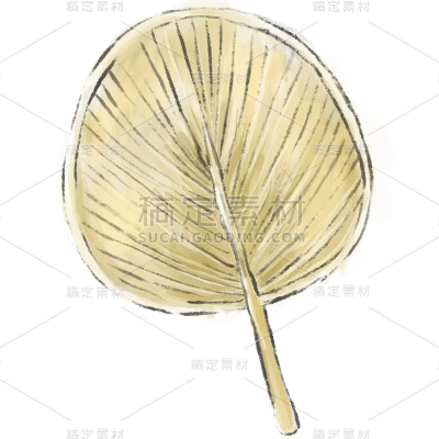 夏天水彩夏季处暑节气传统节气蒲扇