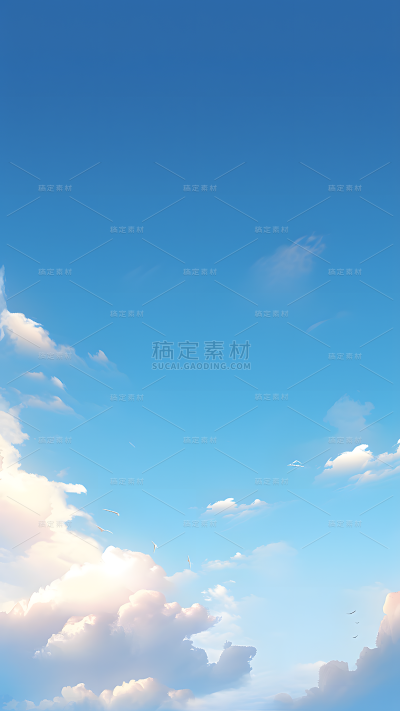 通用插画天空云朵云层风景背景