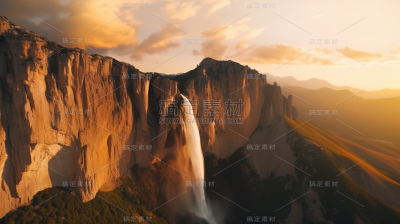 山川山峰夕阳日落风景景观