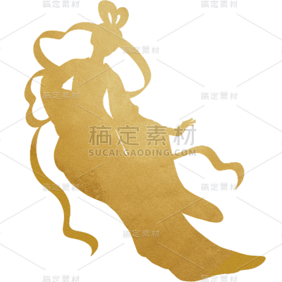 中秋节鎏金嫦娥飞天人物元素