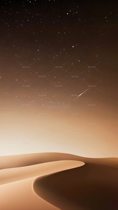 风光系列实景星空下的沙漠背景