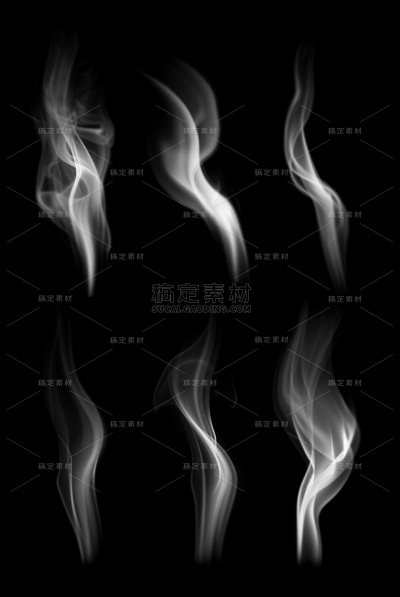 特效通用上升小烟雾组合元素素材