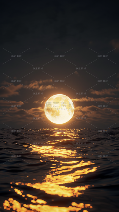 背景通用黑金场景月亮月夜背景图片素材