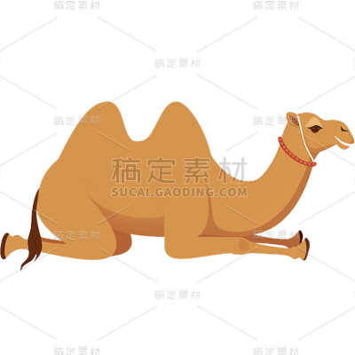 风光系列棕色系插画卡通骆驼通用元素素材