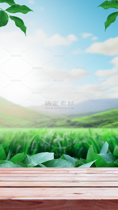 春天春季春日实景植物展台户外草地场景背景图片素材