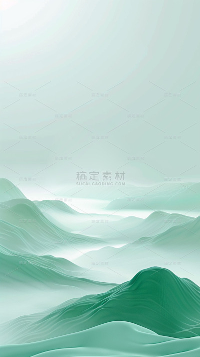通用绿色立体山脉场景背景素材
