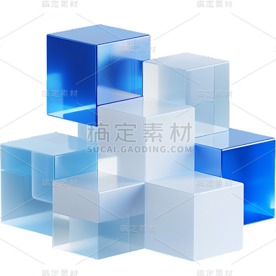 纹理通用3D几何立体元素素材