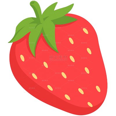 美食系列卡通草莓插画（td)