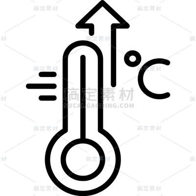 图标系列插画风简约温度计（td）