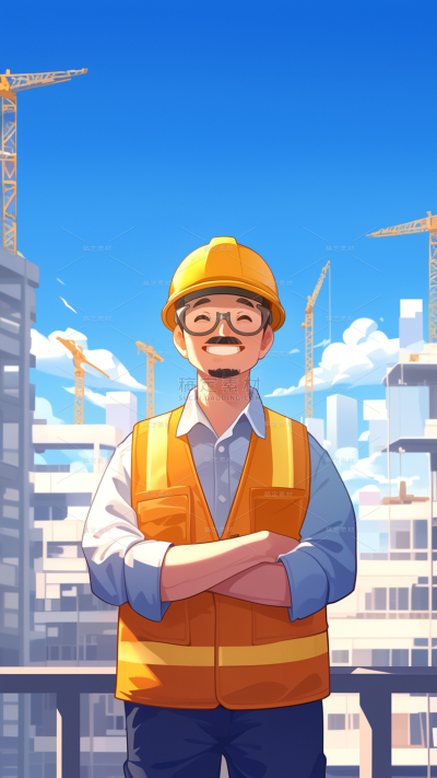 劳动节不同职业劳动人民笑容插画背景