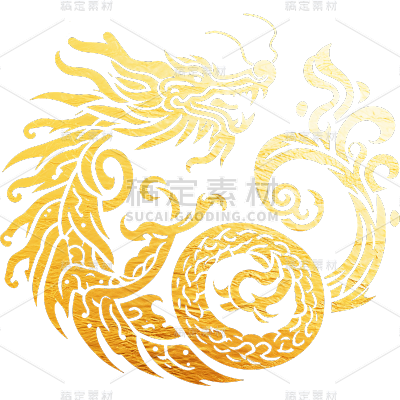 龙年春节过年新年2024金色中国风龙纹