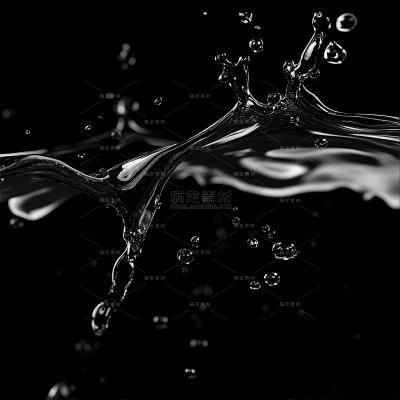 特效系列写实感透明水花飞溅特效