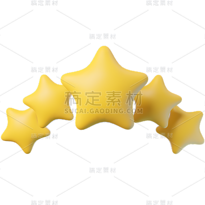 促销通用3D立体五星好评元素素材