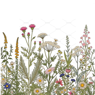 植物系列手绘风肌理感叶子花卉插画元素（td）