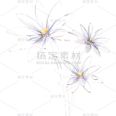 特效通用水晶流体花朵元素素材