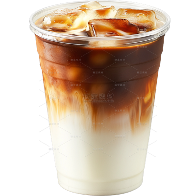 饮品系列透明杯装拿铁咖啡