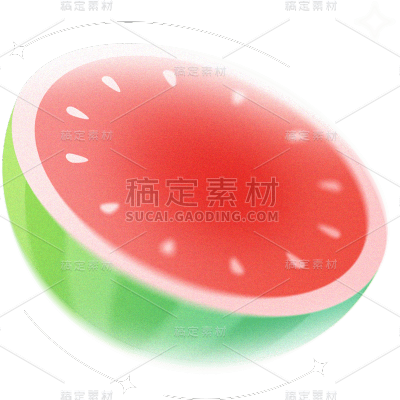 夏天夏季通用弥散风线条西瓜元素素材