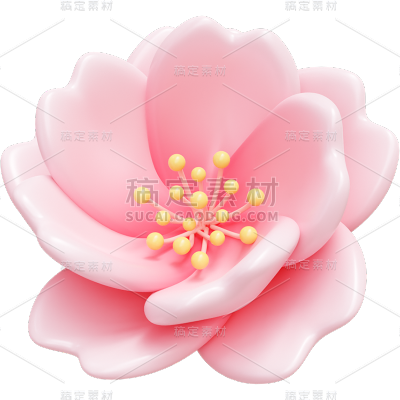 樱花3D花朵植物元素素材