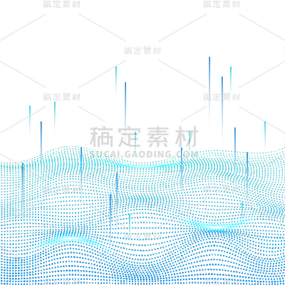 通用元素蓝色科技风科技感光效线条元素