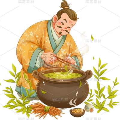 人物系列-通用-古风中医人物贴纸