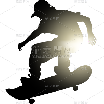 五四青年节通用黑色高光运动剪影人物元素素材
