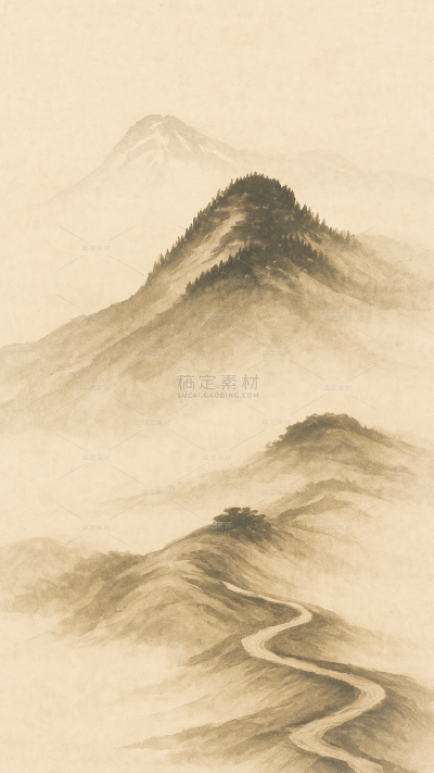 背景系列水墨复古工笔画背景