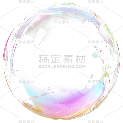 通用彩色透明气泡冒泡元素贴纸