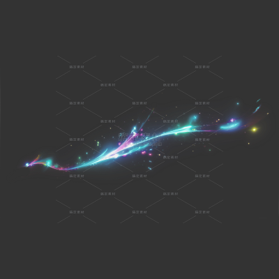 特效系列梦幻感曲线流动彩色高光光点流光