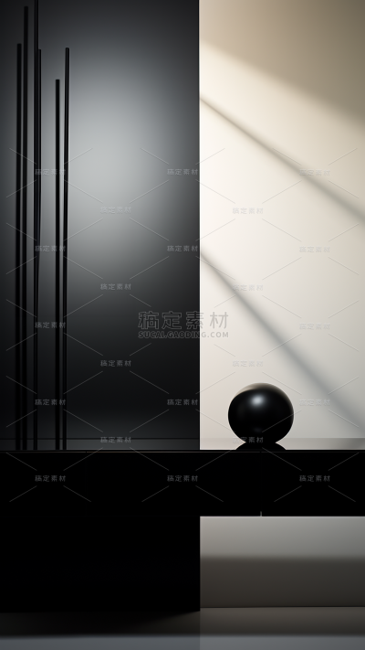 3D三维立体空间黑色背景