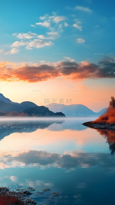 通用唯美自然山川湖水风景背景