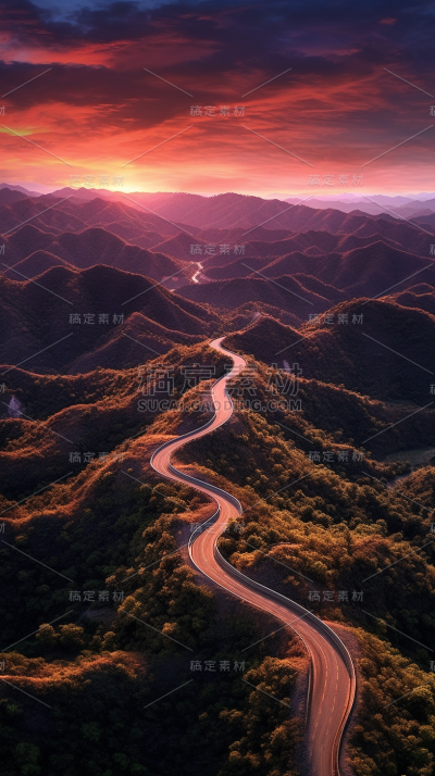 环山公路山峰山川风景