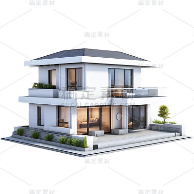 3D立体建筑别墅元素