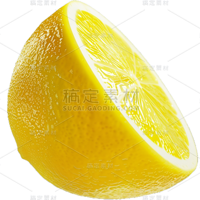 夏季果蔬通用半个柠檬切面元素素材