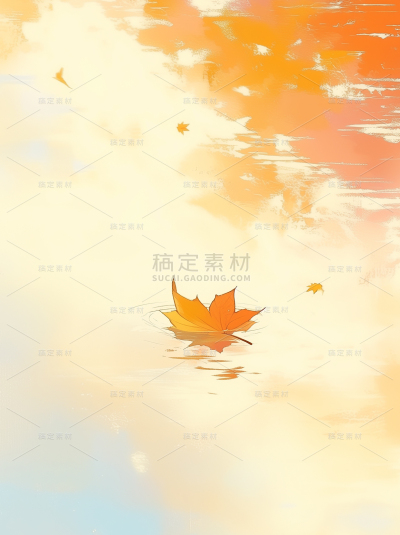 秋天系列水彩秋天元素通用背景素材