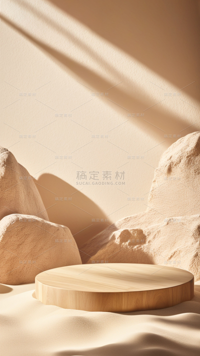 背景系列写实沙漠岩石展台