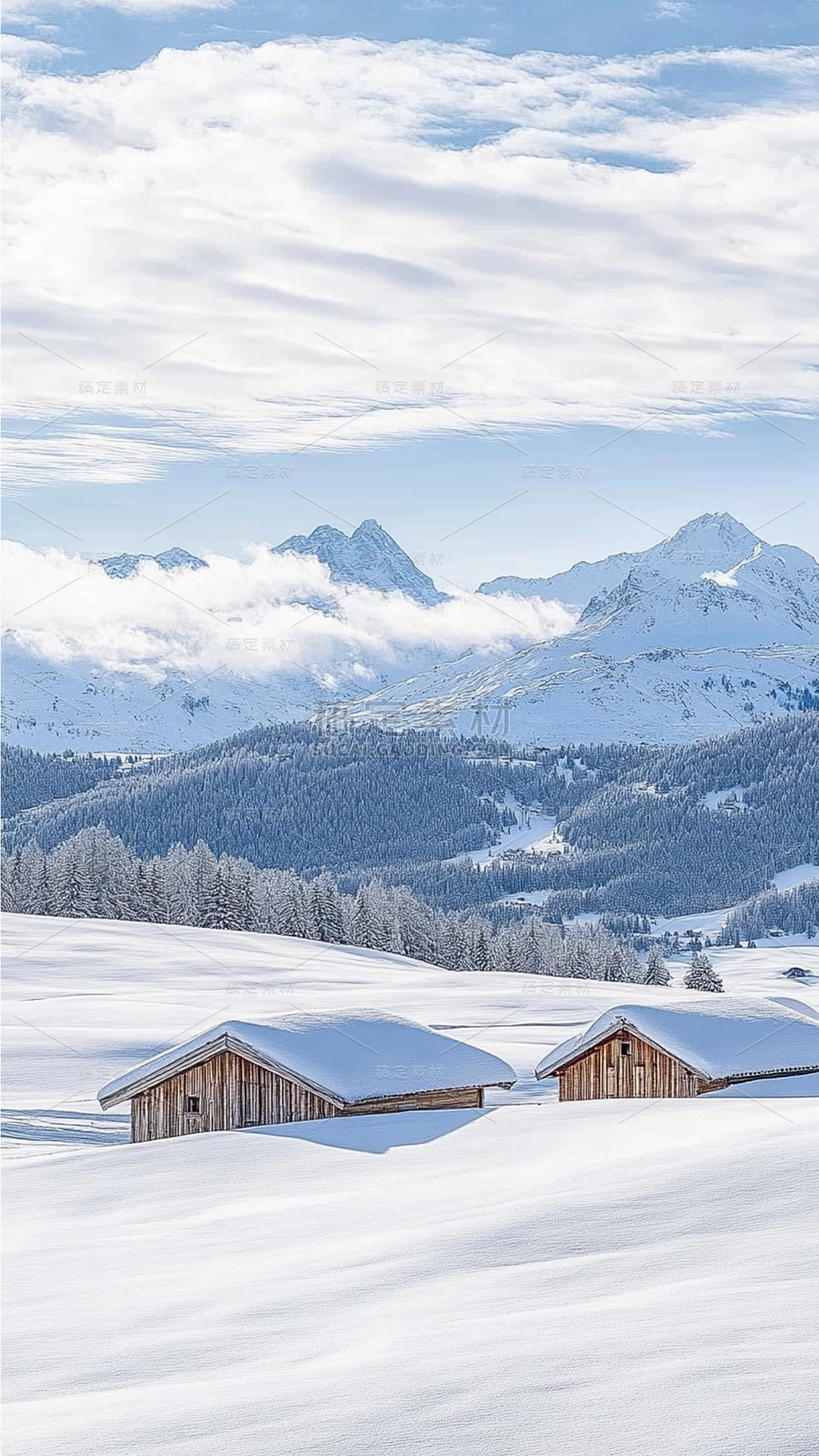 冬天通用实景雪地大场景背景