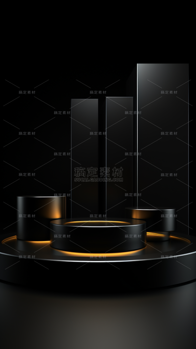 3D三维立体空间黑色背景