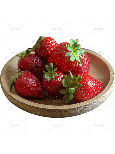 夏季果蔬系列实景装盘草莓通用元素素材