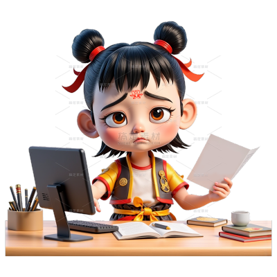 热门热点哪吒电影人物元素贴纸aigc