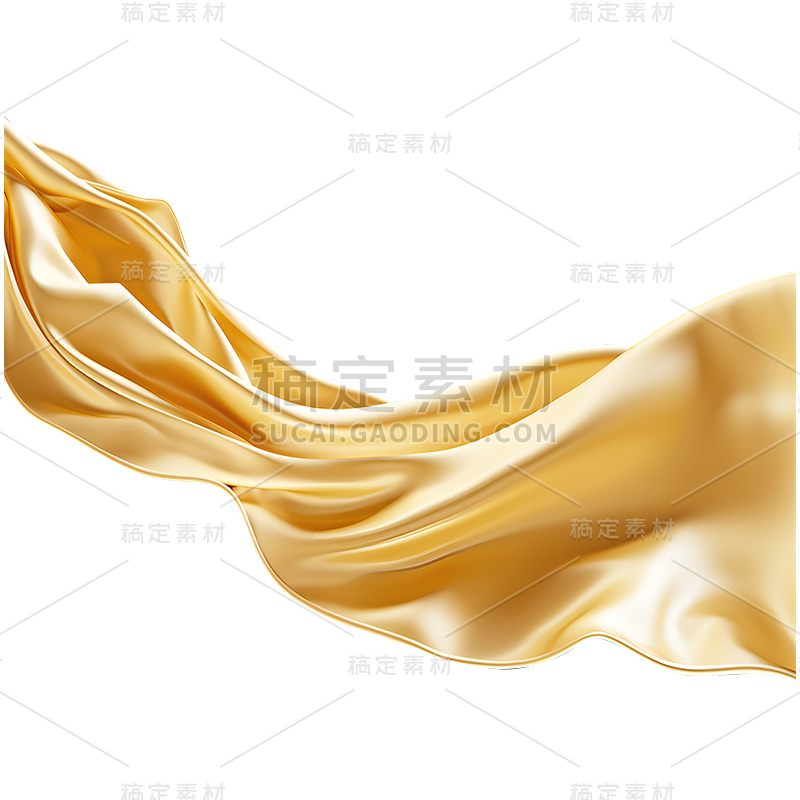 通用金色丝带绸带装饰元素
