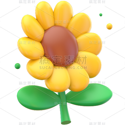 植物花卉向日葵盆栽3d元素贴纸