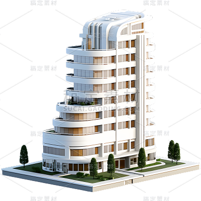 立体3D大楼建筑大厦办公楼元素