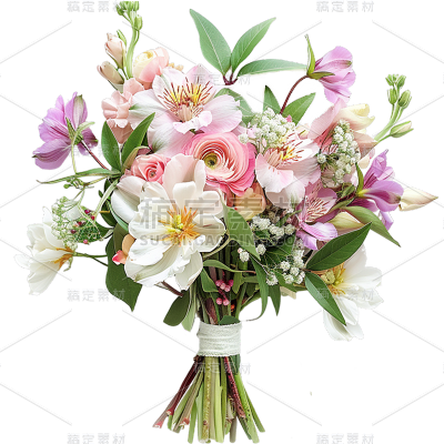 植物实景无包装花束元素素材