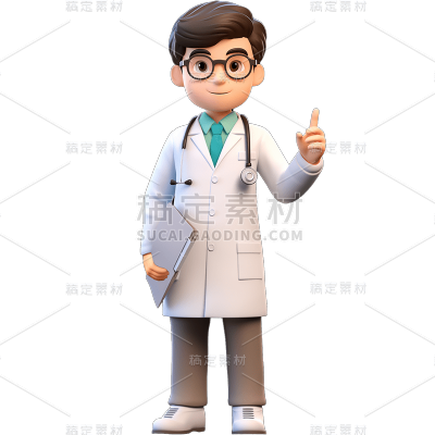3D立体三维医生职业人物